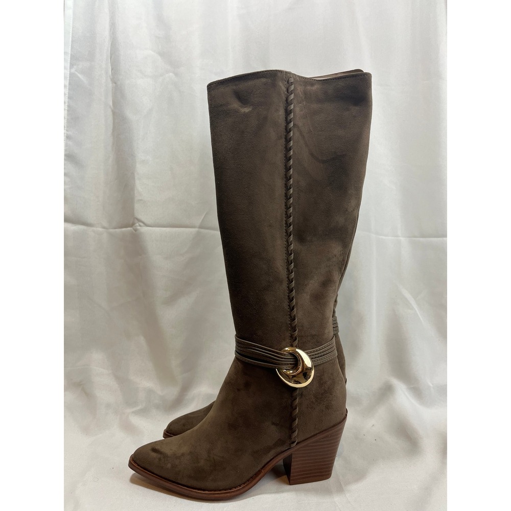 Universal Thread Womens Taupe Faux Suede Knee High Western Boots Pointed Toe 7.5